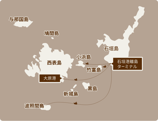 八重山諸島のマップ画像