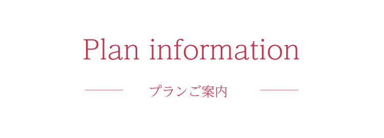 Plan Information プランのご案内